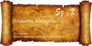 Szepesy Katalin névjegykártya