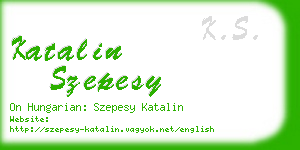 katalin szepesy business card